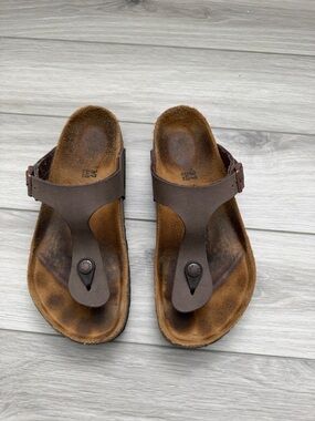 Birkenstock Brown Leather Thong Sandals